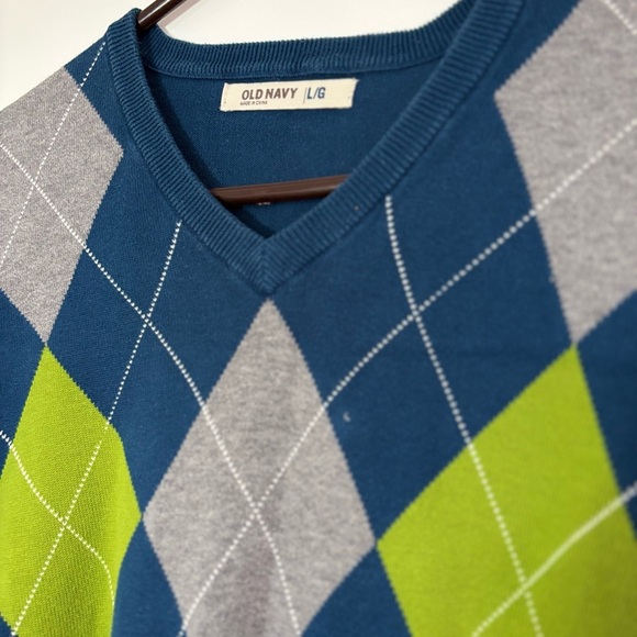 🎉4/30$🎉 Old Navy Argyle Knit Sweater - Men L - Picture 2 of 4